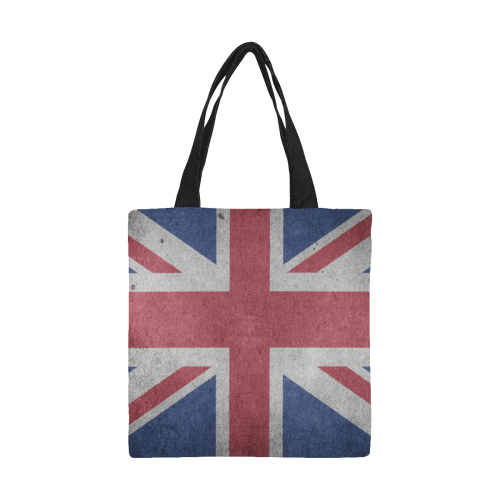 United Kingdom Union Jack Flag - Grunge 1 All Over Print Canvas Tote Bag/Small (Model 1697)