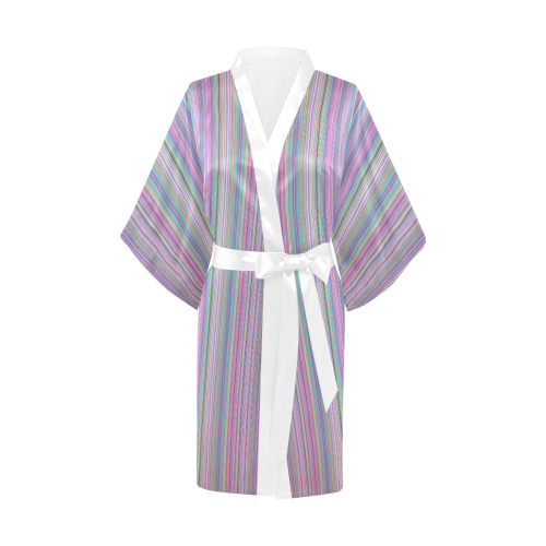 Broken TV rainbow stripe 2 Kimono Robe
