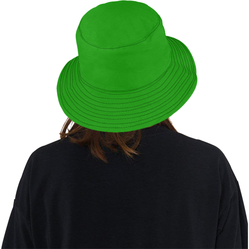 Notable Neon Green Solid Colored All Over Print Bucket Hat