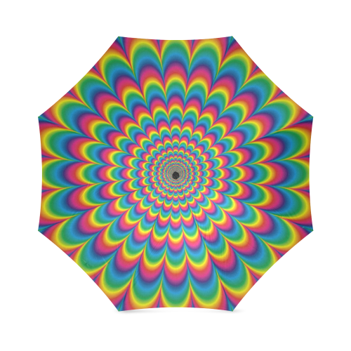 Crazy Psychedelic Flower Power Mandala Foldable Umbrella (Model U01)
