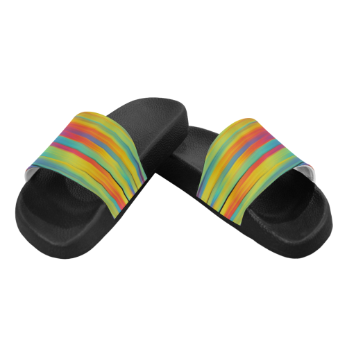 Rainbow Swirl Women's Slide Sandals (Model 057)