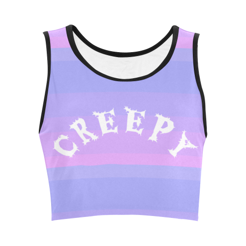 Creepy Pastel Goth Purple Lilac Pink Funny Quote Shirt Top Women's Crop Top (Model T42)