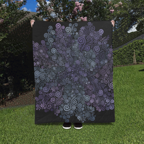 3d Psychedelic Ultra Violet Powder Pastel Quilt 40"x50"