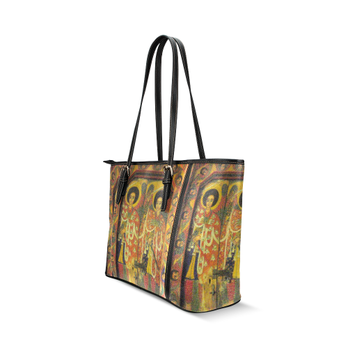 Higher Tings "Axum"  Tote Bag Leather Tote Bag/Large (Model 1640)