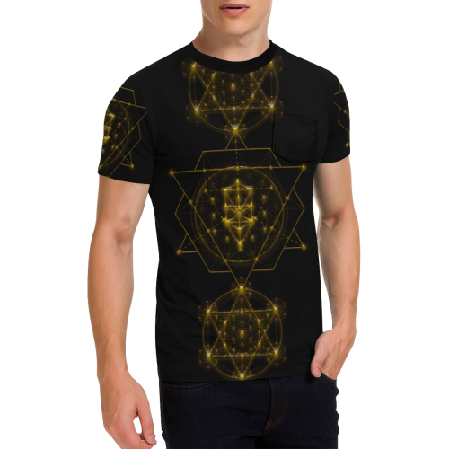 Sacred Geometry Men's All Over Print T-Shirt with Chest Pocket (Model T56)