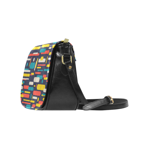 Colorful Rectangles Classic Saddle Bag/Small (Model 1648)