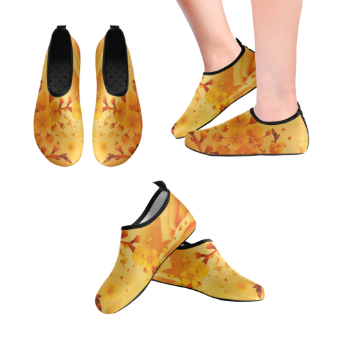 Floral design, soft colors Men's Slip-On Water Shoes (Model 056)