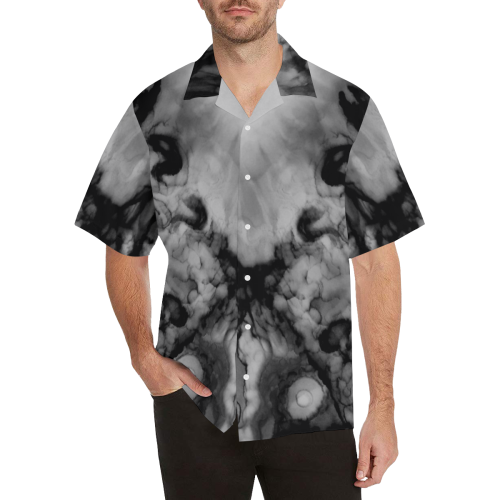 black and white Hawaiian Shirt (Model T58)
