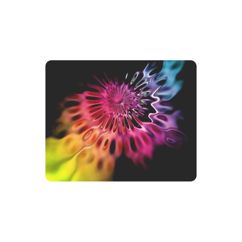 Magic Flower Flames Fractal - Psychedelic Colors Rectangle Mousepad