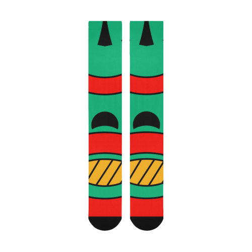 African Scary Tribal Over-The-Calf Socks