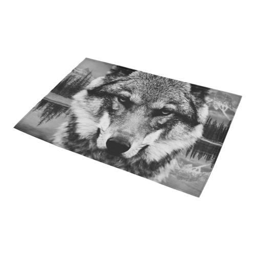 Wolf Animal Nature Azalea Doormat 24" x 16" (Sponge Material)