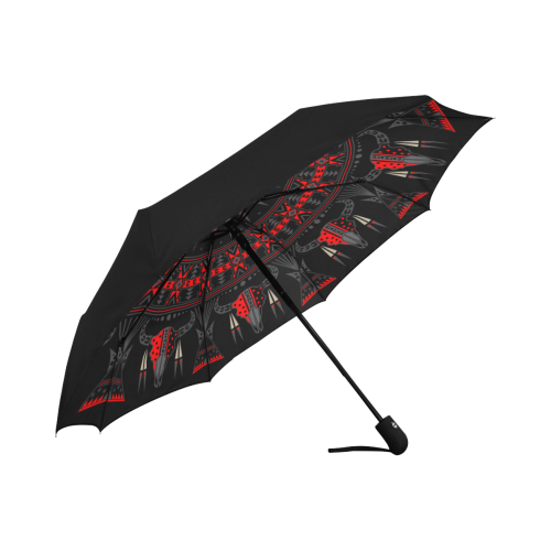 Buffalo Nation Red Anti-UV Auto-Foldable Umbrella (Underside Printing) (U06)