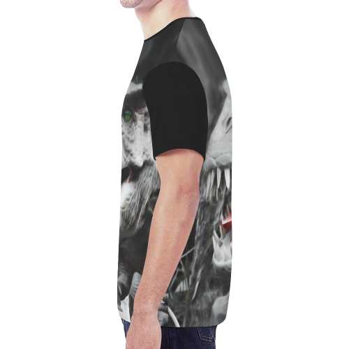 Tyrannosaurus Rex Dinosaurs - Soft Black New All Over Print T-shirt for Men (Model T45)