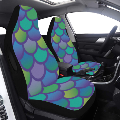Mermaid SCALES multiCOLOR Car Seat Cover Airbag Compatible (Set of 2)