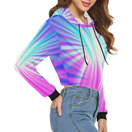 light shado All Over Print Crop Hoodie for Women (Model H22)