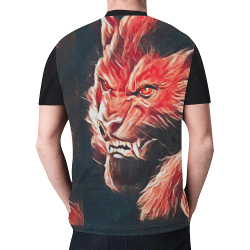 Werewolf Flame Alpha Gothic Horror Tee New All Over Print T-shirt for Men (Model T45)
