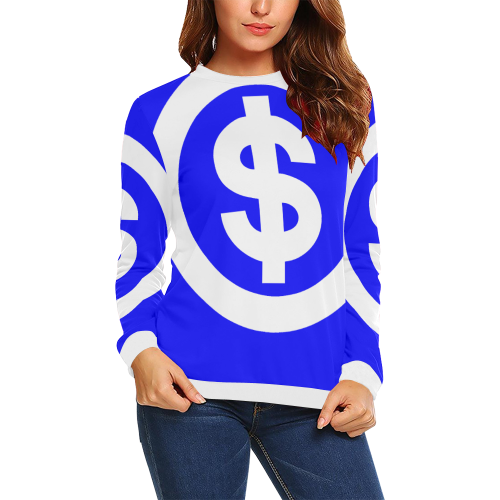 DOLLAR SIGNS 2 All Over Print Crewneck Sweatshirt for Women (Model H18)