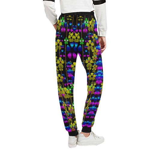 flowers in the dark Unisex All Over Print Sweatpants (Model L11)