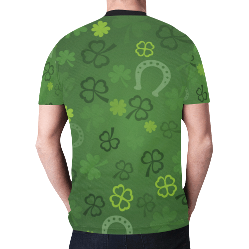 St Patrick day green horse shoe clover leaf lucky Irish New All Over Print T-shirt for Men (Model T45)