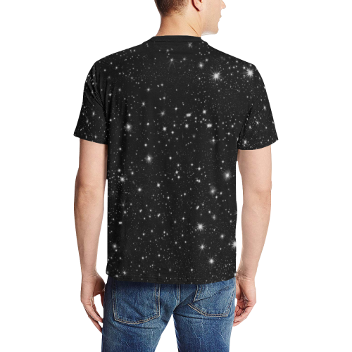 Stars in the Universe Men's All Over Print T-Shirt (Solid Color Neck) (Model T63)