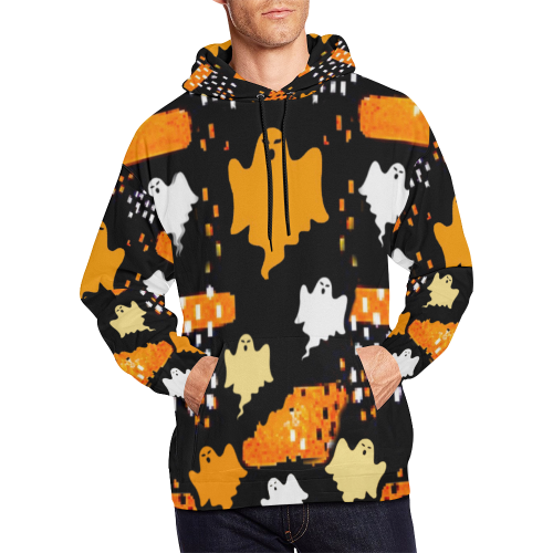 Patched Boo All Over Print Hoodie for Men/Large Size (USA Size) (Model H13)