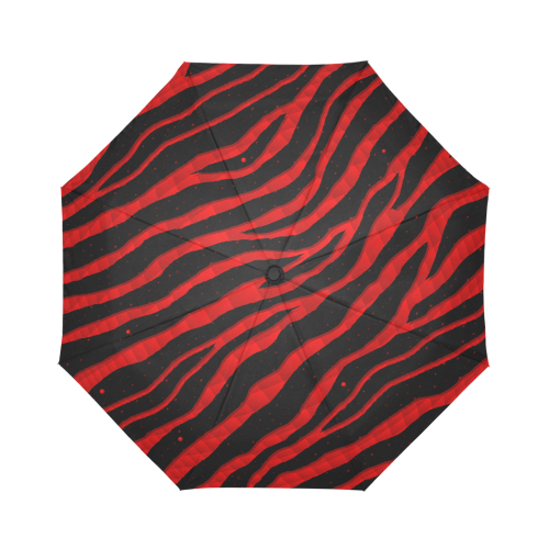 Ripped SpaceTime Stripes - Red Auto-Foldable Umbrella (Model U04)