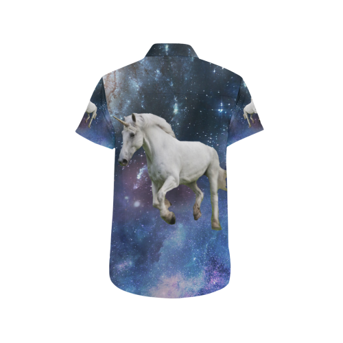 Unicorn and Space Men's All Over Print Short Sleeve Shirt (Model T53)
