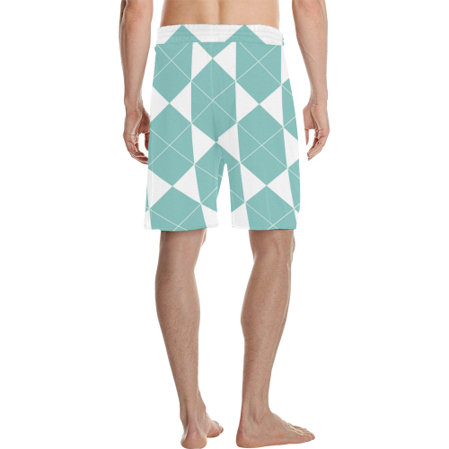 Abstract geometric pattern - blue and white. Men's All Over Print Casual Shorts (Model L23)
