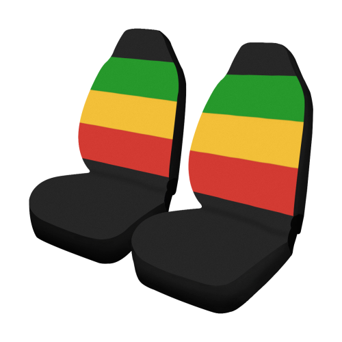 Rastafari Flag Colored Stripes Car Seat Covers (Set of 2)