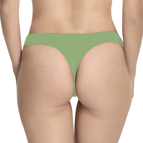 color asparagus Women's All Over Print Thongs (Model L30)