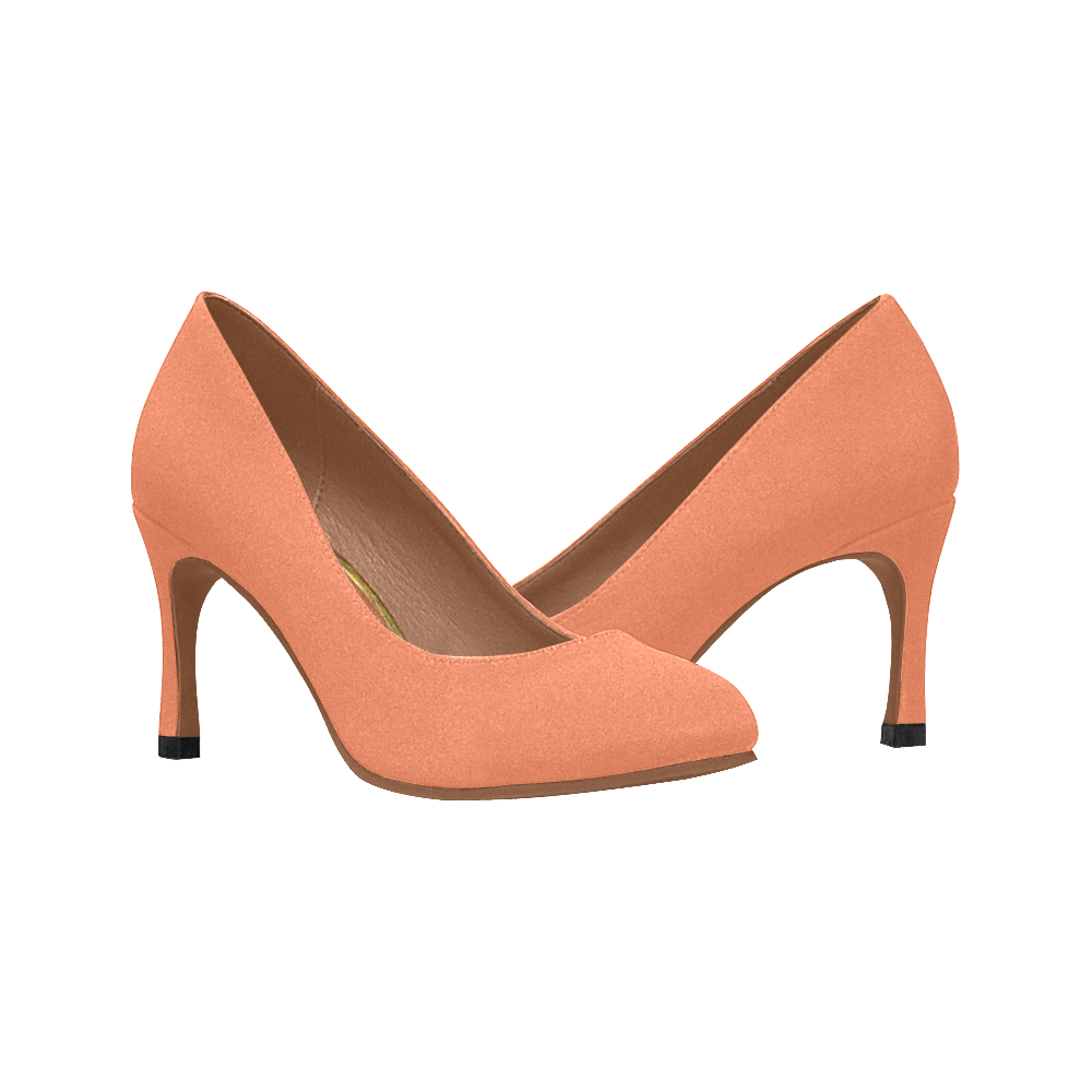 coral color high heels