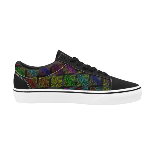 Ripped SpaceTime Stripes Collection Women's Low Top Skateboarding Shoes (Model E001-2)