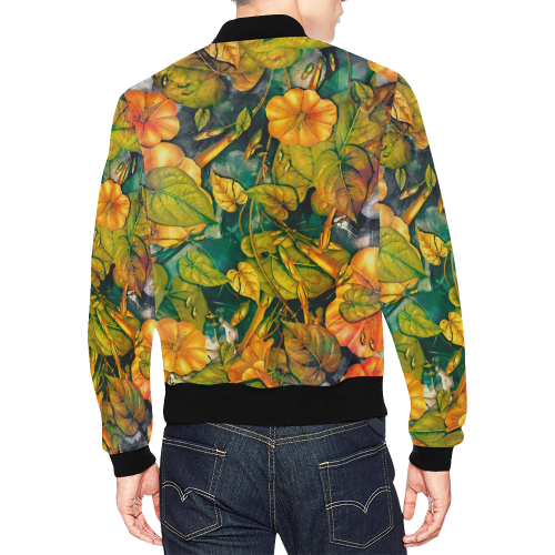 flowers All Over Print Bomber Jacket for Men (Model H19)