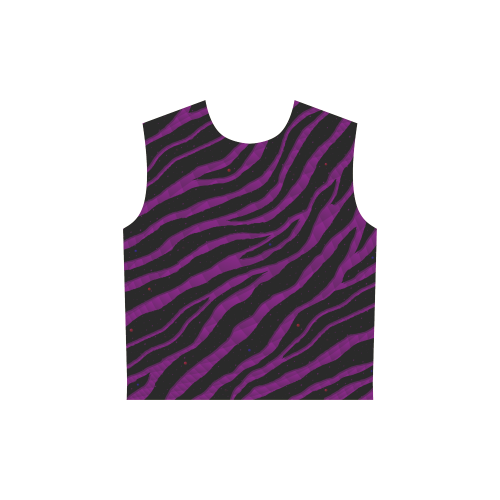 Ripped SpaceTime Stripes - Purple All Over Print Sleeveless Hoodie for Women (Model H15)