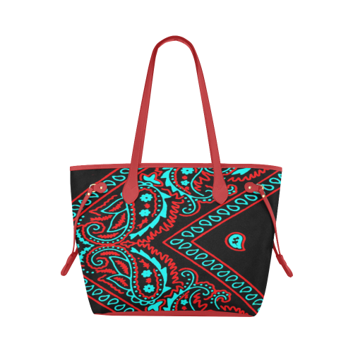 blue and red bandana version 2 Clover Canvas Tote Bag (Model 1661)
