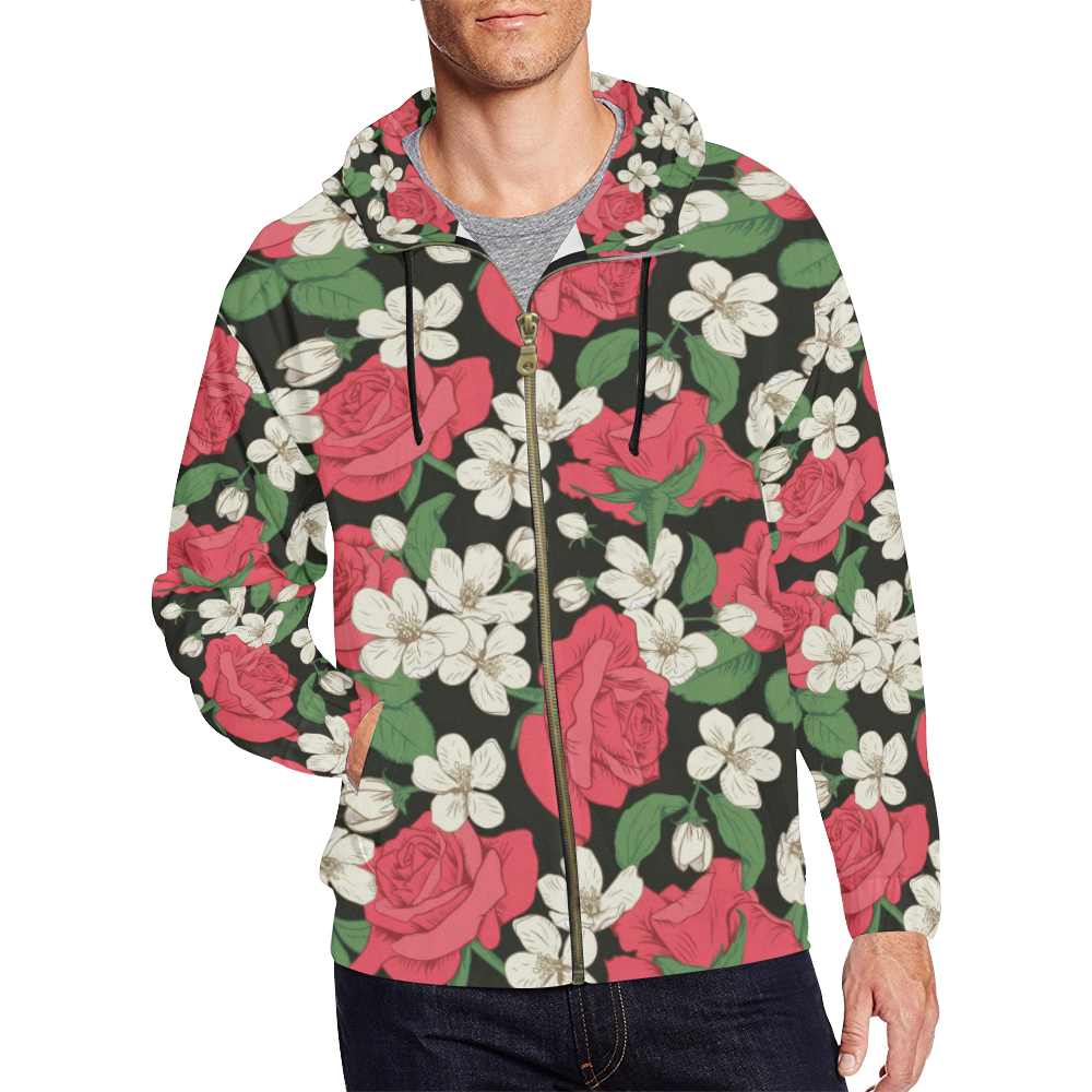 black floral hoodie mens