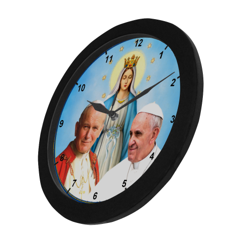 John Paul II and Pope Francis Circular Plastic Wall clock