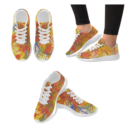 Aflame with Flower Art Women’s Running Shoes (Model 020)