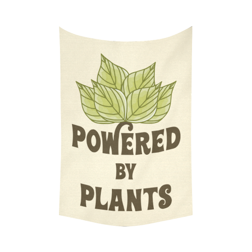 Powered by Plants (vegan) Cotton Linen Wall Tapestry 60"x 90"