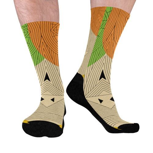 Aztec Ancient Tribal Mid-Calf Socks (Black Sole)