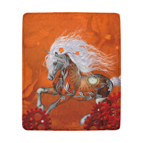 Wonderful steampunk horse, red white Ultra-Soft Micro Fleece Blanket 50"x60"