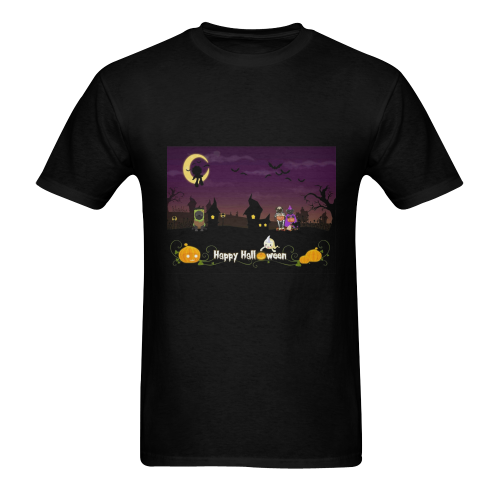 Happy Halloween Spooky Fun Pugs Men's T-Shirt in USA Size (Two Sides Printing)