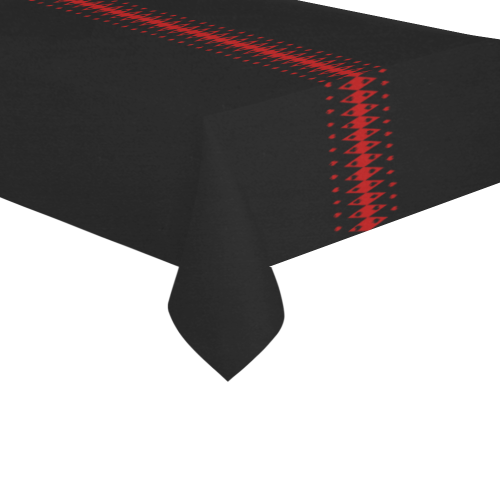 Black and Red Playing Card Shapes Cotton Linen Tablecloth 60"x 104"