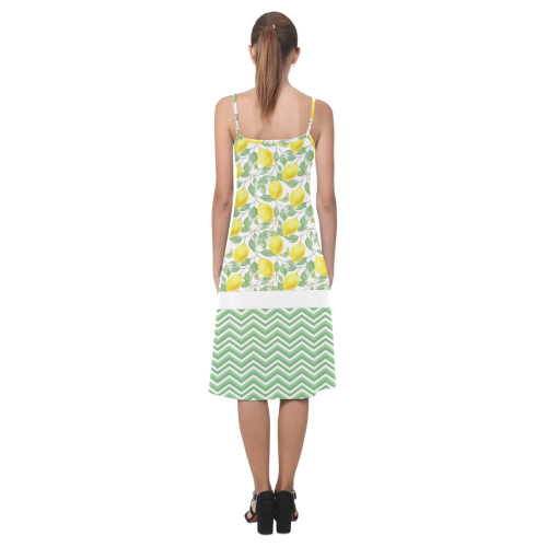 Lemons With Chevron Alcestis Slip Dress (Model D05)