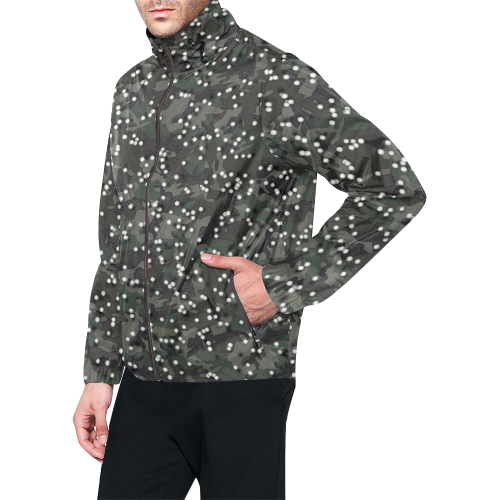 funny airsoft and paintball gamer woodland camouflage design parody Unisex All Over Print Windbreaker (Model H23)