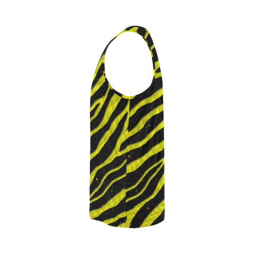 Ripped SpaceTime Stripes - Yellow All Over Print Tank Top for Men (Model T43)