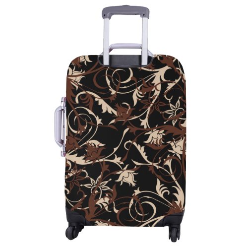 plants and flowers black Luggage Cover/Large 26"-28"