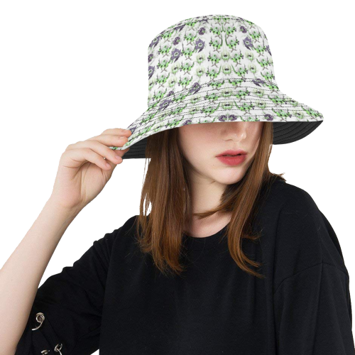 mille fleurs green All Over Print Bucket Hat