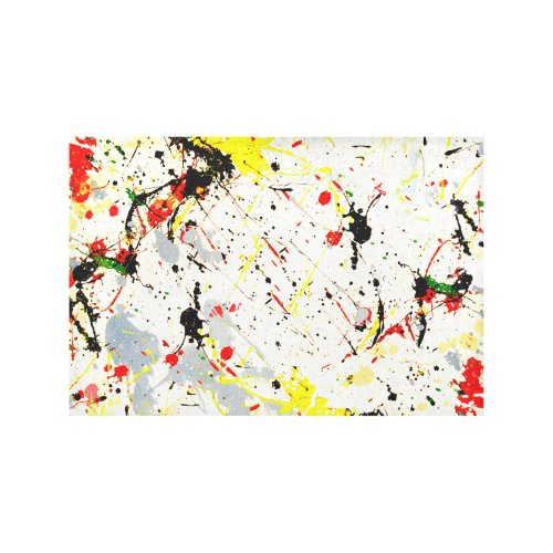 Yellow & Black Paint Splatter Placemat 12’’ x 18’’ (Set of 2)