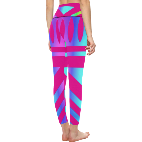 Rainbow Multicolored Ethnic Abstract Design 4 Women's All Over Print High-Waisted Leggings (Model L36)